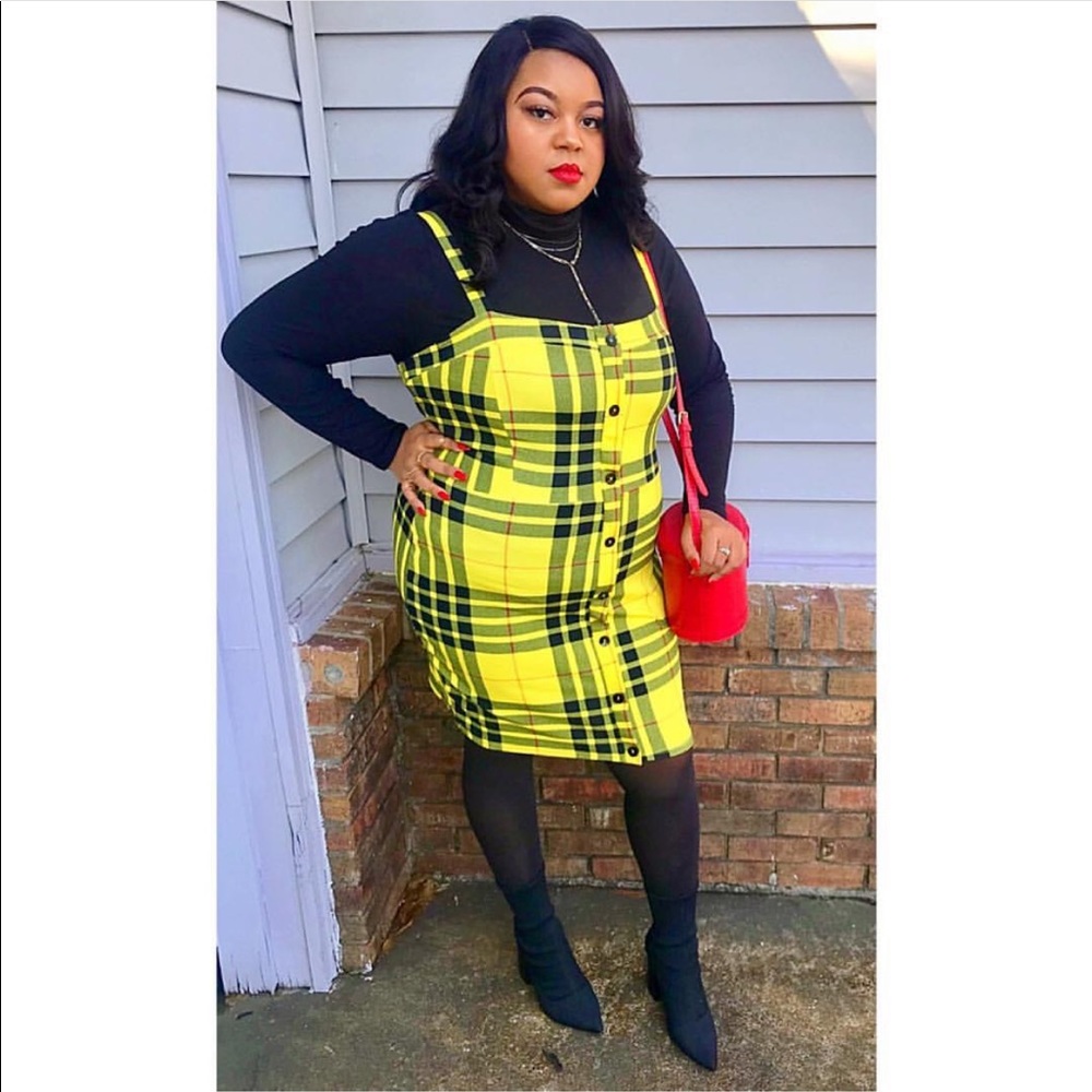 Plaid Strappy Plaid Pencil Dress - Picture 3 of 5